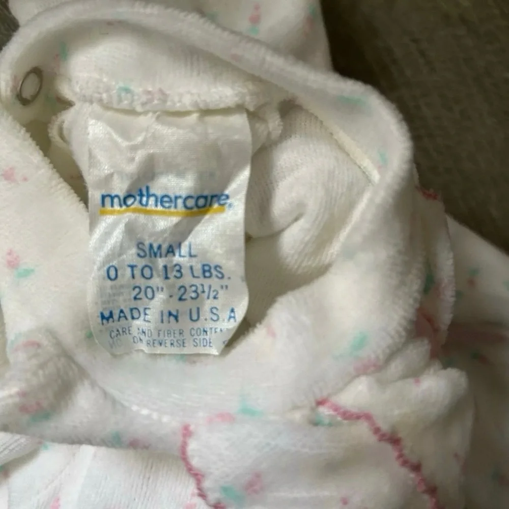 Vintage Mother Care Footie Pajamas Size 0-3 Months - Picture 4 of 5